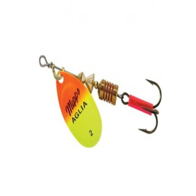 Mepp's Aglia Plain Treble Fishing Lure, 1/6-Ounce, Hot Orange Chartreuse