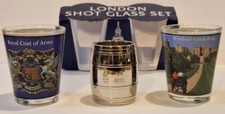 PSV St. Albans Ltd 1/6 Gill Chrome Barrel Measure & Two Windsor Shot Glasses 
