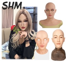 Realistic Silicone Female Face Mask Crossdresser Head Mask For women For Cosplay