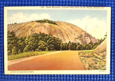 Vtg c 1930s Stone Mountain Largest Solid Stone in the World Atlanta GA Postcard