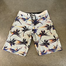 O'neill board shorts blue w/multi color bird of paradise boys sz 27