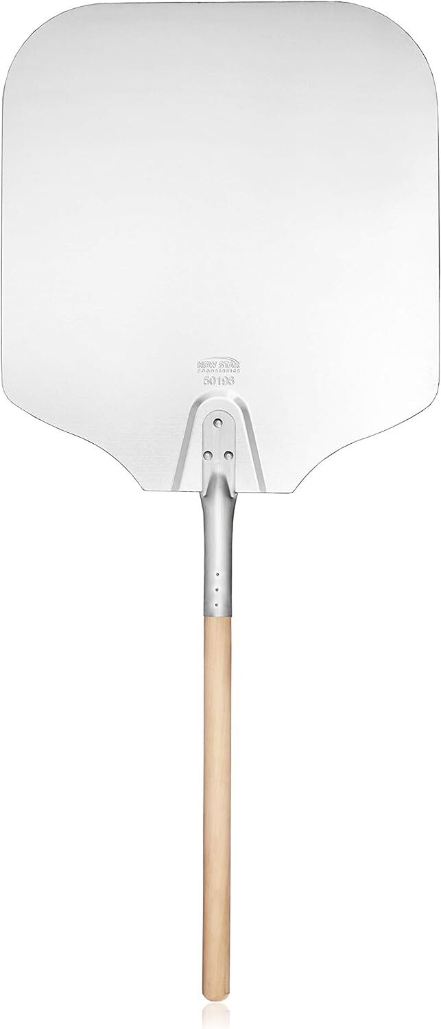 Alegacy Pizza Peel 12" x 12", 26-1/2" aluminum blade riveted wood handle - 23501