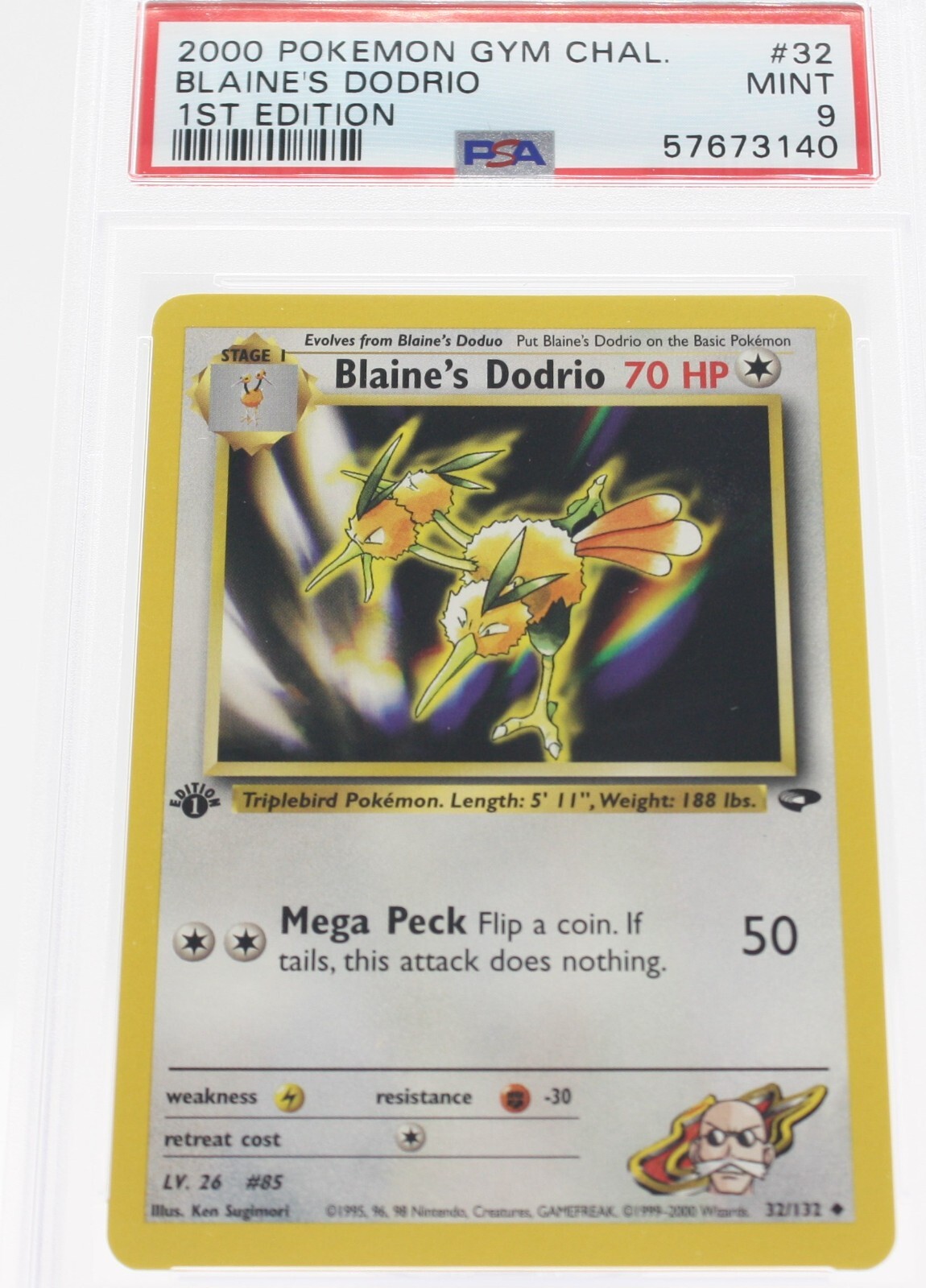 PSA 9 MINT 2000 Pokémon Gym Challenge #32 Blaine's Dodrio 1st Edition !!!