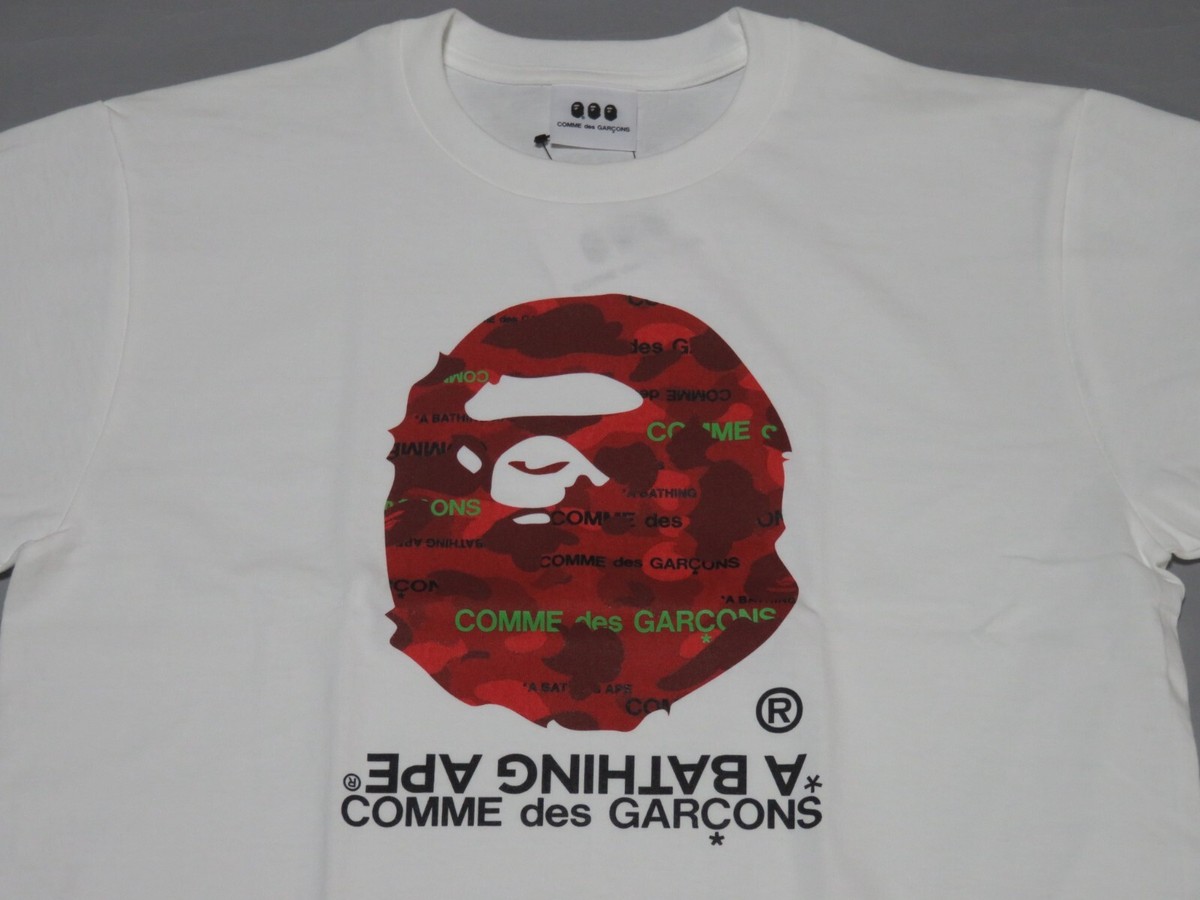 32548 comme des garcons osaka x bape white/red tee XXL | eBay