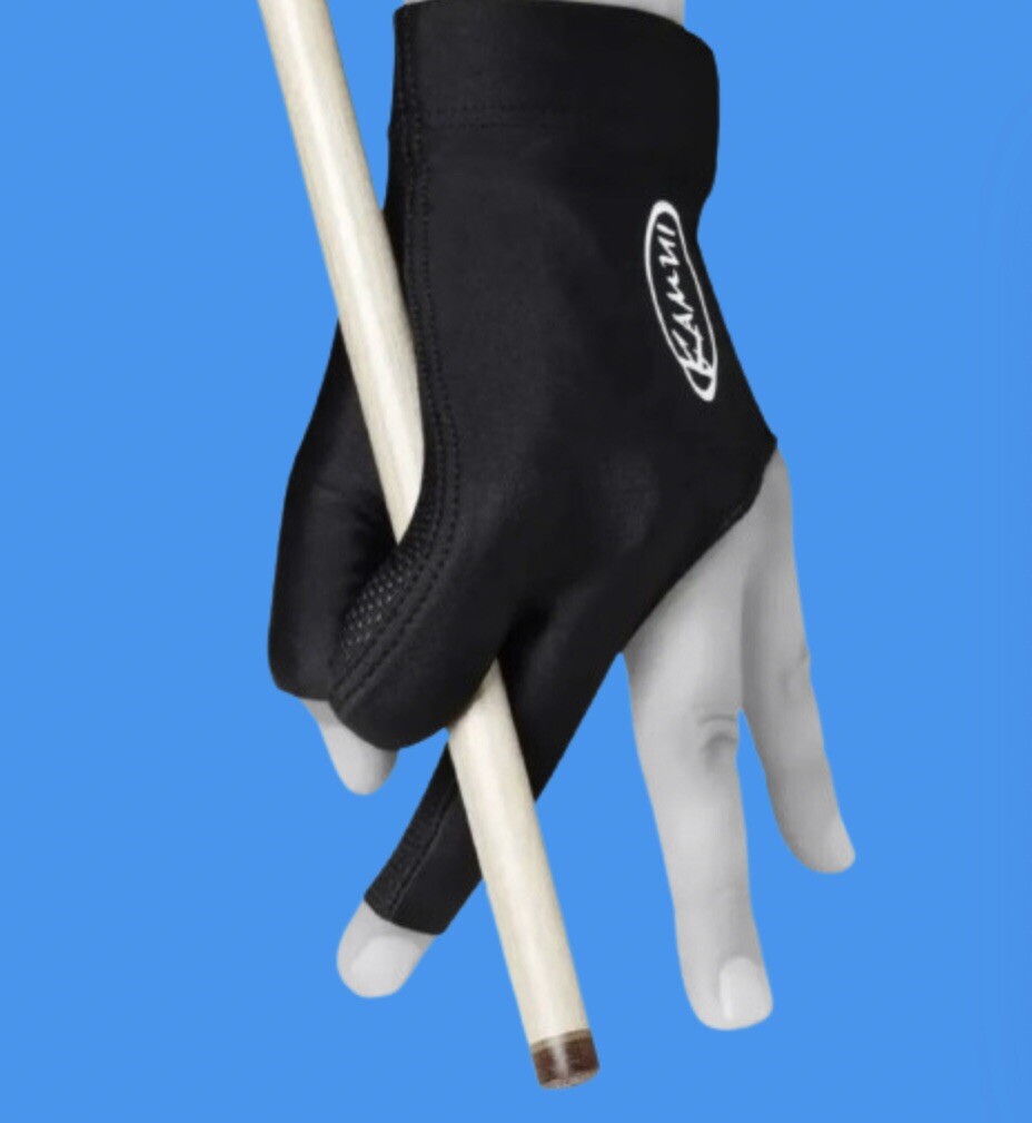 Kamui QuickDry Billiard Glove For LEFT Hand (Right-Handed Players) - Black, Size L