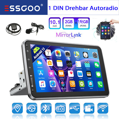 Android Autoradio Bluetooth GPS Navi 1DIN IPS Bildschirm Freisprech-Einrichtung