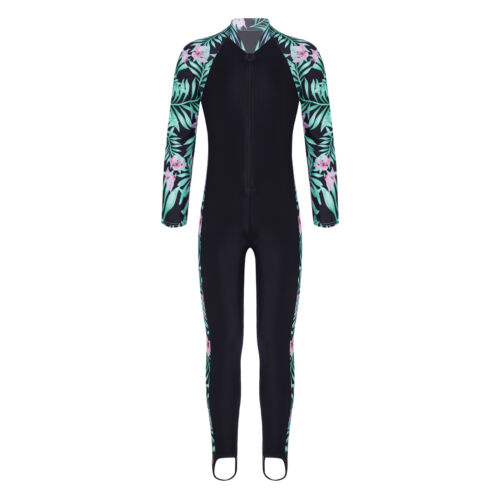 Mädchen Schwimmanzug Ganzkörper Badeanzug Langarm mit Reißverschluss UV-Schutz - Bild 9 von 45