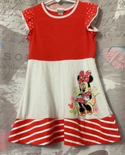 Disney Minnie Mouse A-Line Dress Polka Dot Sleeve-Neon Orange/White 4T