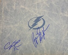 Tampa Bay LIGHTNING LOGO SIGNED 8x10 Photo! Brian ENGBLOM & Cal FOOTE + W/coa