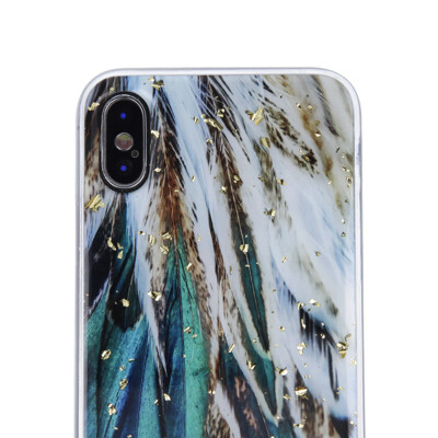 Handy Tasche Brokat Cover Etui Back Glänzend Hülle Schutz Glitzer Muster Peacock
