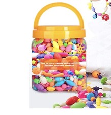 New Oumoda Pop Beads Jar 580 beads girl toys making jewelry craft kit, age 4 