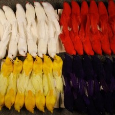 12 Artificial Flocked Birds Floral 4" Long 12001044