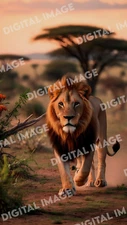 Digital Art Picture Image Photo Wallpaper Background Desktop AI - Lion Savannah