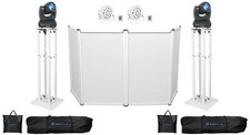 Rockville DJ Package w/ 2 Moving Head Lights Totem Stands Facade Up-Lights