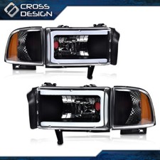 Led Tube C Light Bar Headlights Lamps Fit For 1994-2002 Dodge Ram 1500 2500 3500