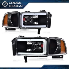 LED Tube C Light Bar Headlights Lamps Fit For 1994-2002 Dodge Ram 1500 2500 3500