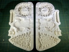 Nowell's NM-1752 Christmas Tree Santa Wreath Candle & Stand Ceramic Slip Mold