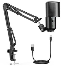 USB Podcast Microphone, PC Computer Condenser Microphone Plug  Play Mic Kit