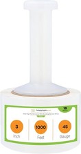 18 Rolls 3" x 1000 ft Clear Cast Stretch Wrap Shrink Film With Plastic Handle