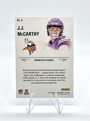 JJ McCarthy 2024 Panini Contenders Rookie Stallions RED #9