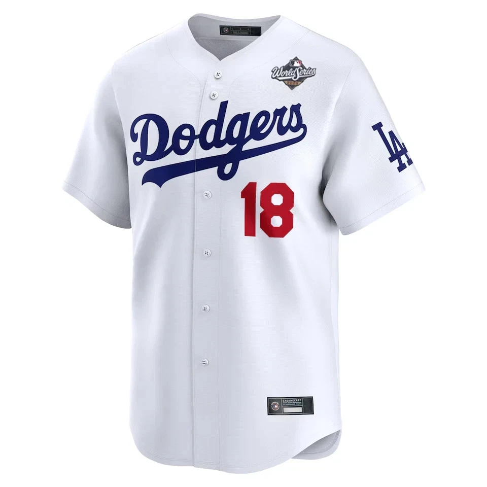 Yoshinobu Yamamoto #18 Dodgerss 2025 World Series Home Printed Player Jersey