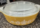 Vintage Pyrex Casserole Dish #471 -B Butterfly Gold with Lid 470-C