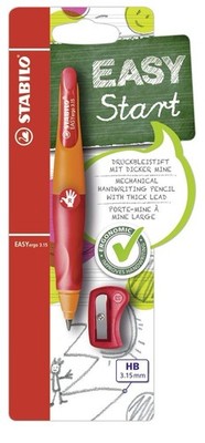 Ergonomic Mechanical Pencil - STABILO EASYergo 3.15 - Right-Handed - Orange/Red