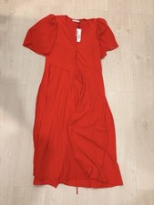 Alice and Olivia Red Midi Wrap Dress Poppy Red