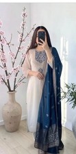 Women Embroidered Designer Pattern Kurta With Pant Designer Dupatta Set. Size S