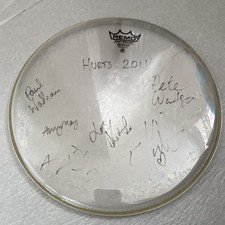 Hurts 2011 Full Band Autographed Remo Emperor 14in Drum Head, Concert Obtained