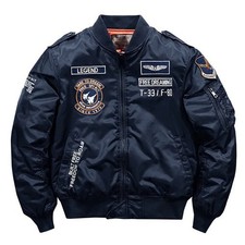 Mens Winter Bomber Jacket MA1 Aviator Pilot Flight Army Fly Baseball Casual Coat