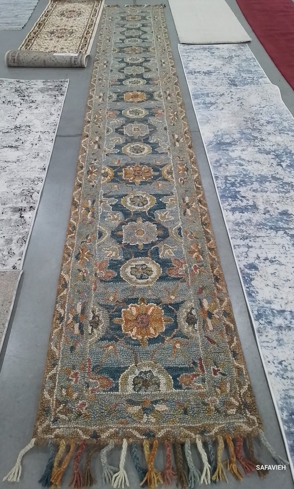 GREY / NAVY 2'-3" x 15'-0" Flaw in Rug, Reduced Price 1172808474 APN110A-215