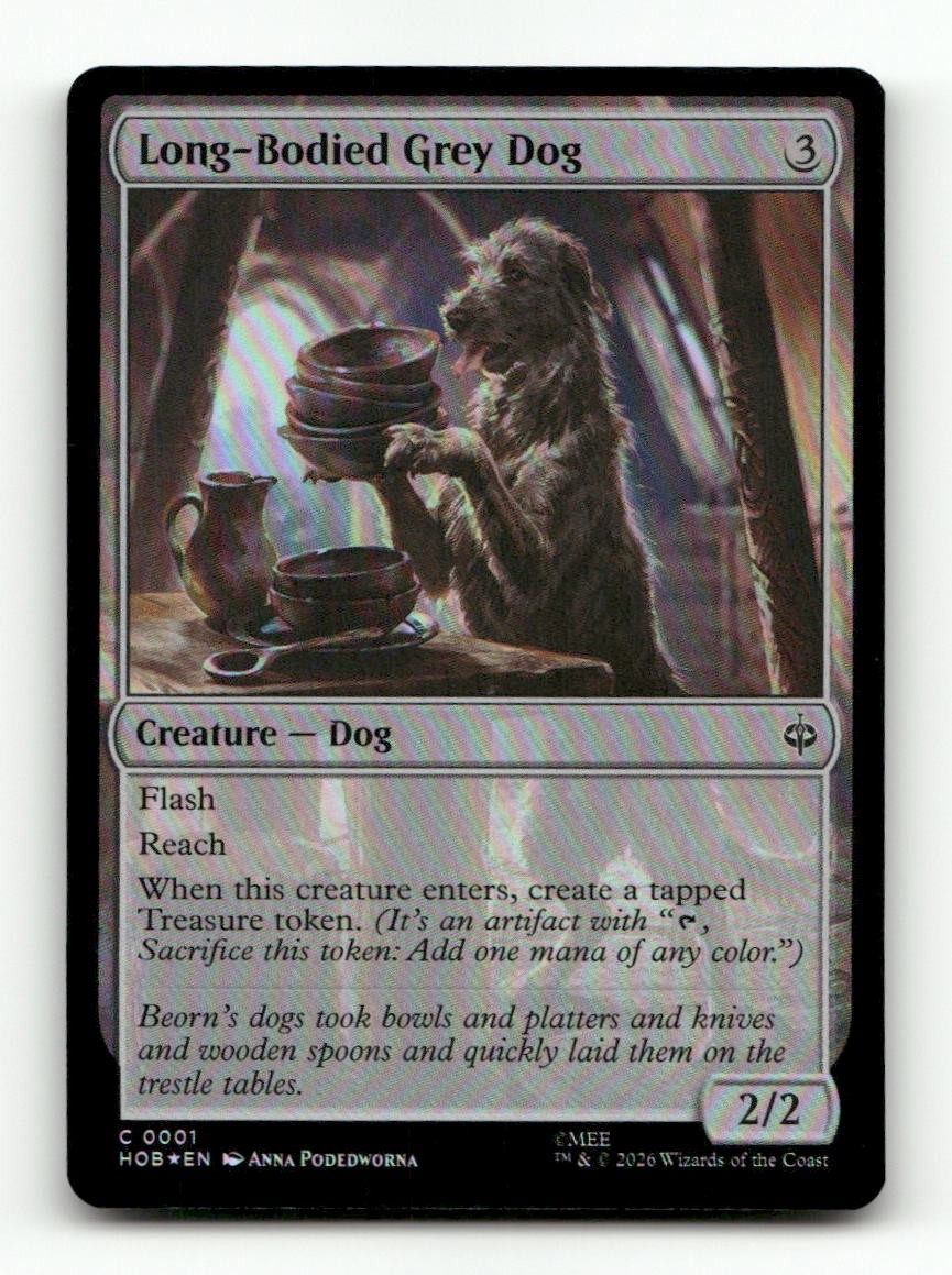 Long-Bodied Grey Dog 1 Common The Hobbit Magic: The Gathering Foil Near Mint