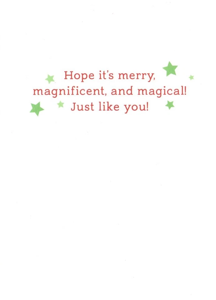 Merry Christmas Granddaughter White Magical Unicorn Carousel Greeting Card - Image 2 of 3