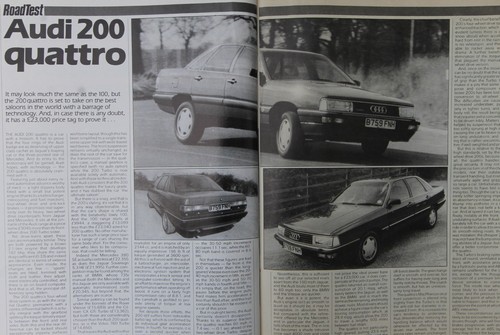 Original 1985 Motor extracted mag road test article: AUDI 200 Mk2 quattro