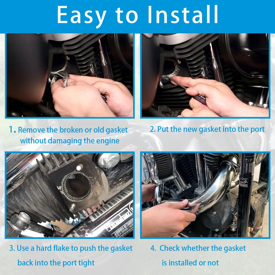 Exhaust Seal Installer Tool & Tapered Gasket For Harley Sportster 883 1200 84-23 Foto 3 de 4