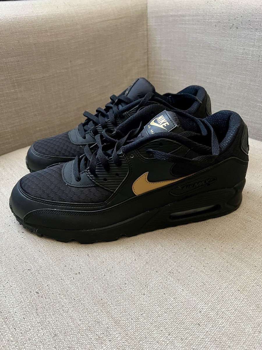 Nike Air Max 90 Essential Black Metallic Gold AV7894 001 Mens Sz 13 Never  Worn