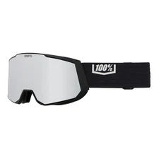 100 Percent Snowcraft XL Black Snow Goggles HiPER Silver Mirror Lens