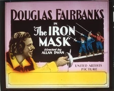 Douglas Fairbanks The Iron Mask Glass Slide Lantern Art 4x5 Transparency