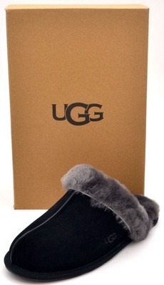 UGG Womens Scuffette Ii Slipper | Black/Grey | 1106872-BCGR | Authentic New