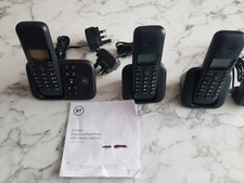 BT BT3960 Triple Trio Digital Cordless Home Phones Black Tested Call Blocker