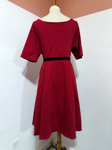 NWT Retro Chic Torrid Polka Dot Pinup Rockabilly Swing Red Midi Belted Dress 18 - Picture 3 of 8