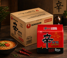 Nong Shim SHIN Ramyun Nongshim Spicy Ramen Noodles 120g (40 Packs) HALAL & VEGAN