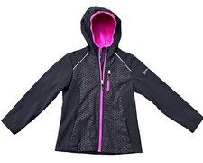 Free Country Hooded Full Zip Jacket Black Pink - Short - kids Size L 7-8