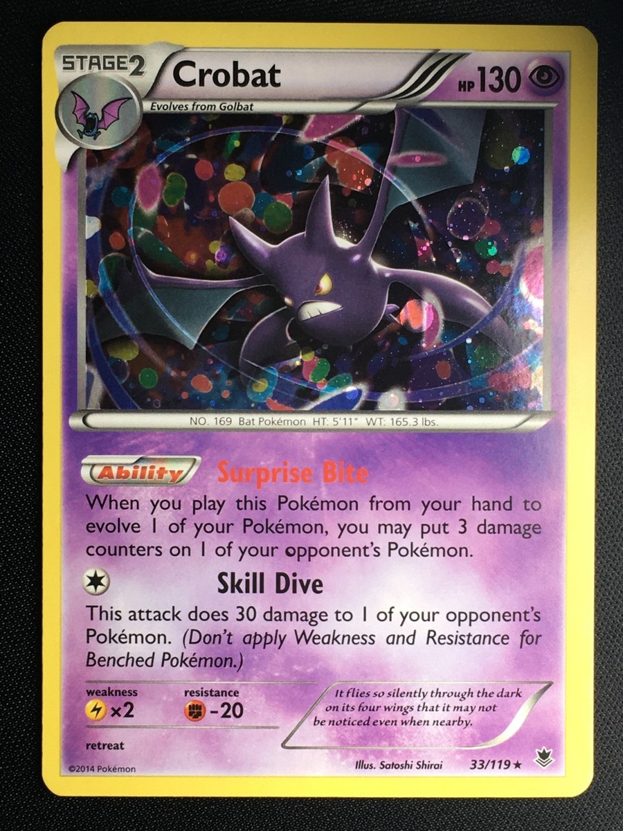 Pokmon TCG Crobat 33/119 XY Phantom Forces Cosmos Holo Rare NM