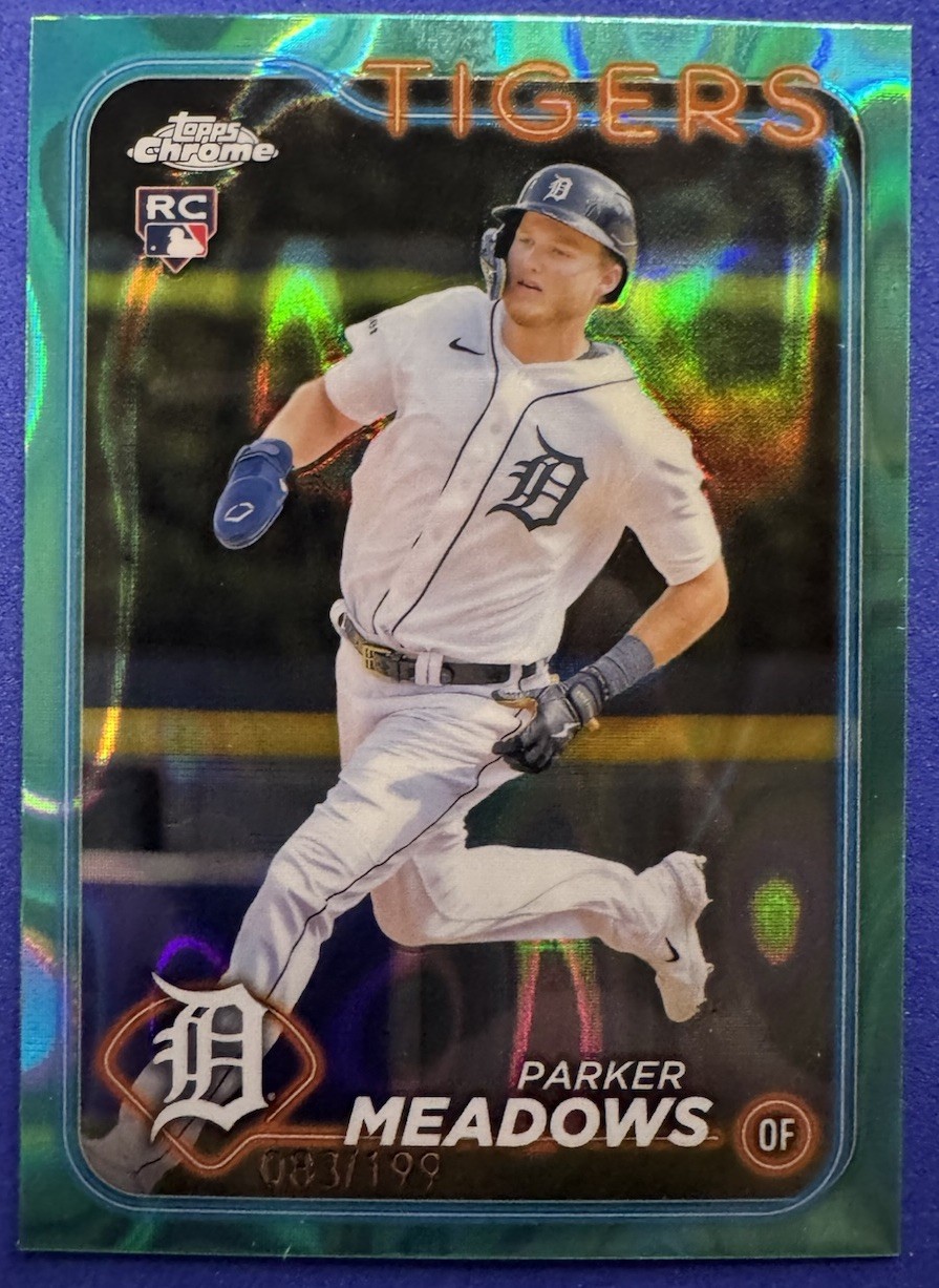 2024 Topps Chrome Parker Meadows Aqua Lava Refractor (RC) /199 #271 Tigers