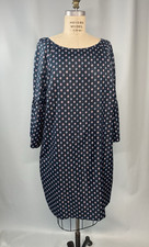 NWT New Dress BANANA REPUBLIC navy blue paisley SIZE XL shift straight classic