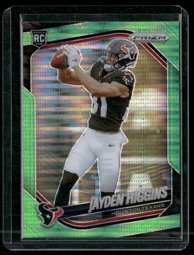 2025 Panini Prizm #376 Jayden Higgins Neon Green Pulsar Rookie