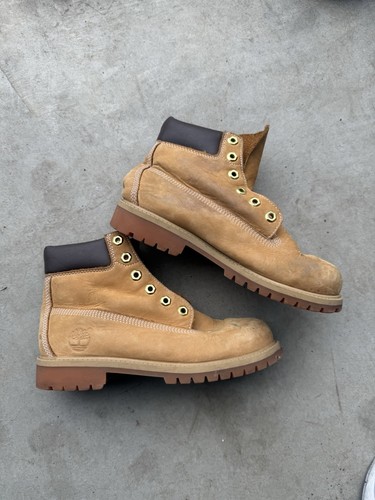 Timberland Men's 6 Inch Premium Waterproof Boots Wheat Nubuck Men’s, Size 5M - Picture 1 of 11