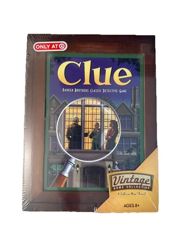 New 2009 Hasbro Clue Vintage Target Exclusive Wooden Bookshelf Edition Sealed